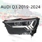 For Audi Q3 20 19-2024 Headlight Assembly Modified High-end LED Daytime Light Flowing Light Steering Dual Lens