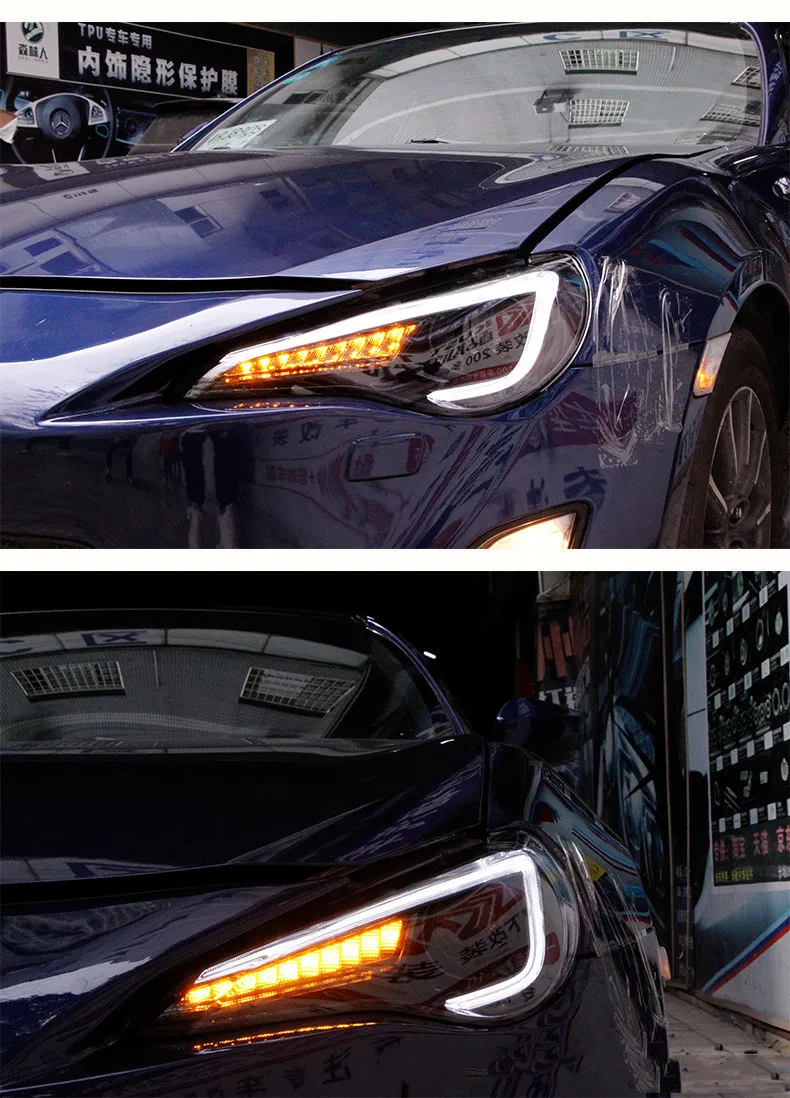 For Toyota GT86 20 12-20 18 Headlamp Assembly Modified with LED Daylight Streaming Turn Signal Subaru For BRZ Xenon Lamp