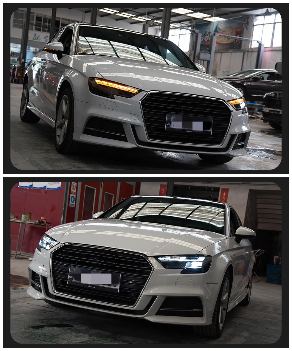 Headlight Assembly For Audi A3 Headlights 20 17-20 21 8V upgrade RS3 LED Headlight DRL Daytime Lights