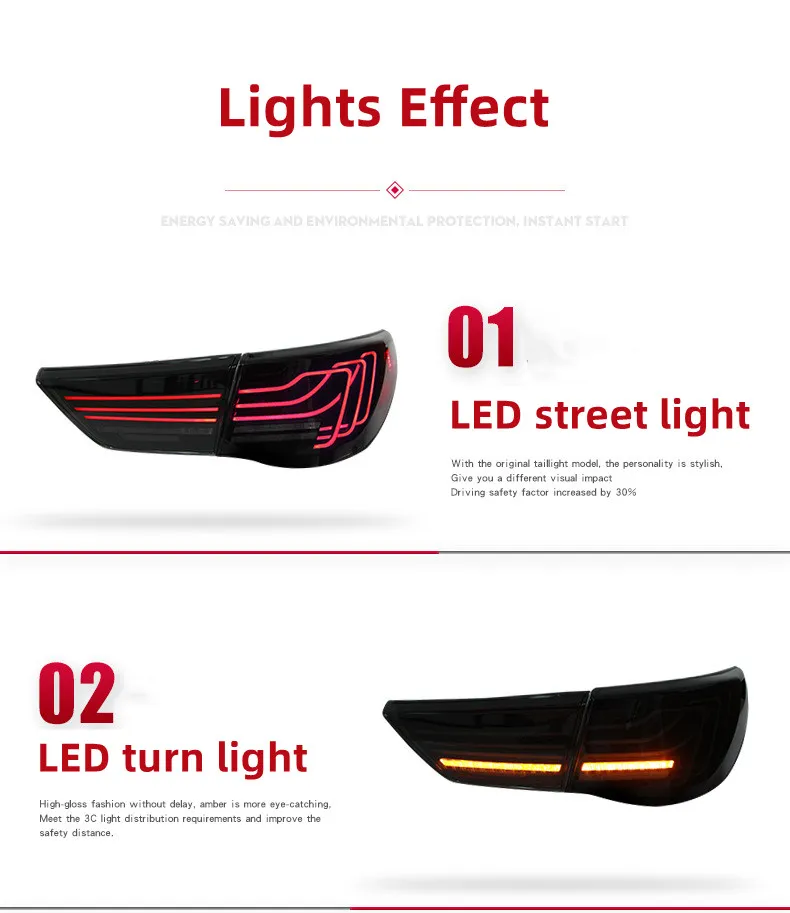 LED Tail Lamp Assembly For Toyota REIZ 2010-2012 RGB LED Highlight Running Light Turn Signal Brake Light Stop Light