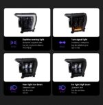 Headlight Upgrade for Ford F-150 Raptor LED Headlight 20 21-2023 Front DRL Running Light Assembly Signal Lamp - Image 3