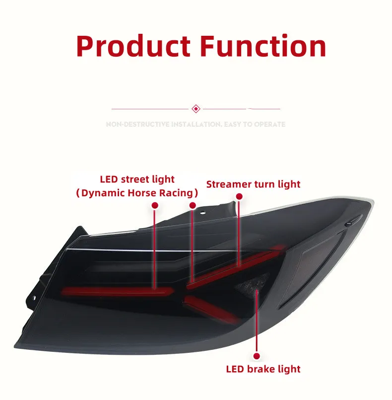 Taillight Assembly for Toyota GR86 Subaru BRZ Fishbone Taillights LED Dynamic Turn Signal Light Street Light