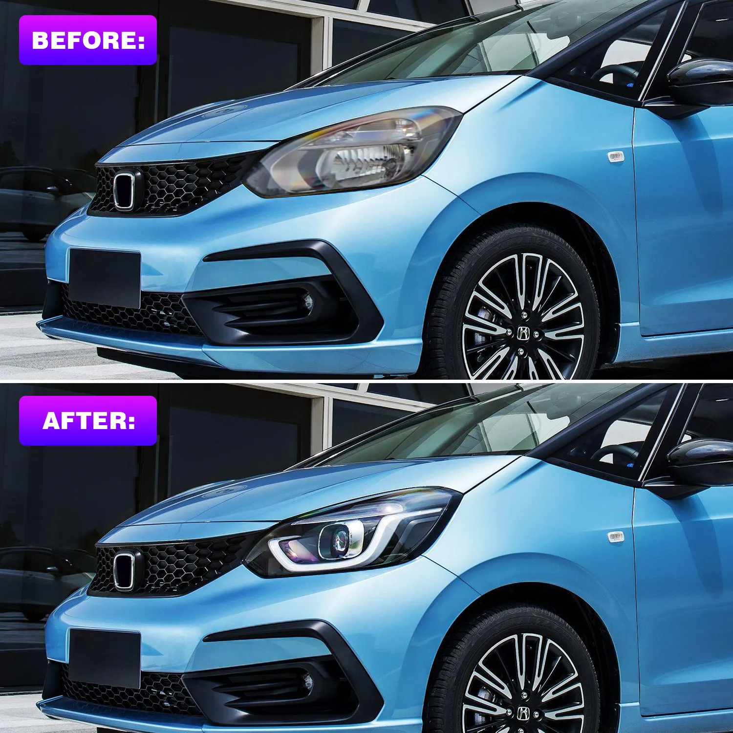 LED Headlights Assembly for Honda FIT/JAZZ GR1-8 20 21-2023 Car Upgrade Running Lights High Beam Signal Driving Light