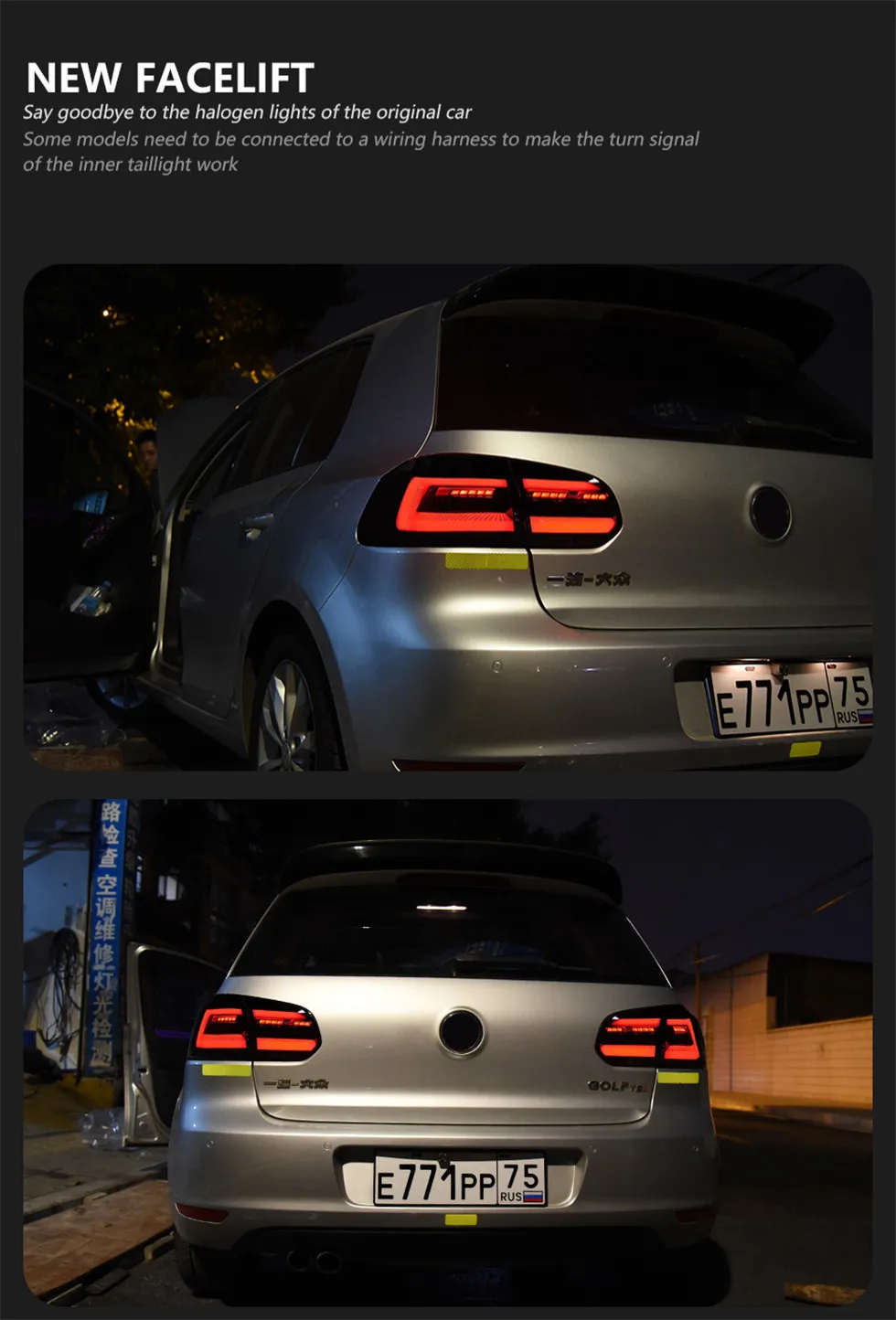 Car Styling Rear Taillight For VW Golf 6 MK6 2009-2012 Tail Light LED DRL MK8 Style Running Signal Brake Reversing Taillights