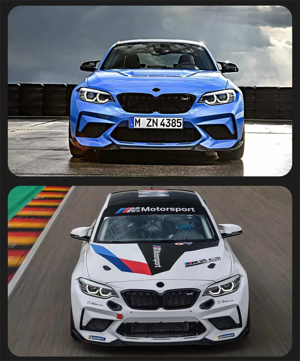 Auto Parts For BMW F22 2 Series Headlights LCI Angel eye Styling LED Daytime Lights Dual Projector DRL Lights