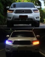 Car Head Lights Parts For Kluger highlander 2009-2011 Front Headlight Replacement DRL Daytime light Projector Facelift - Image 4