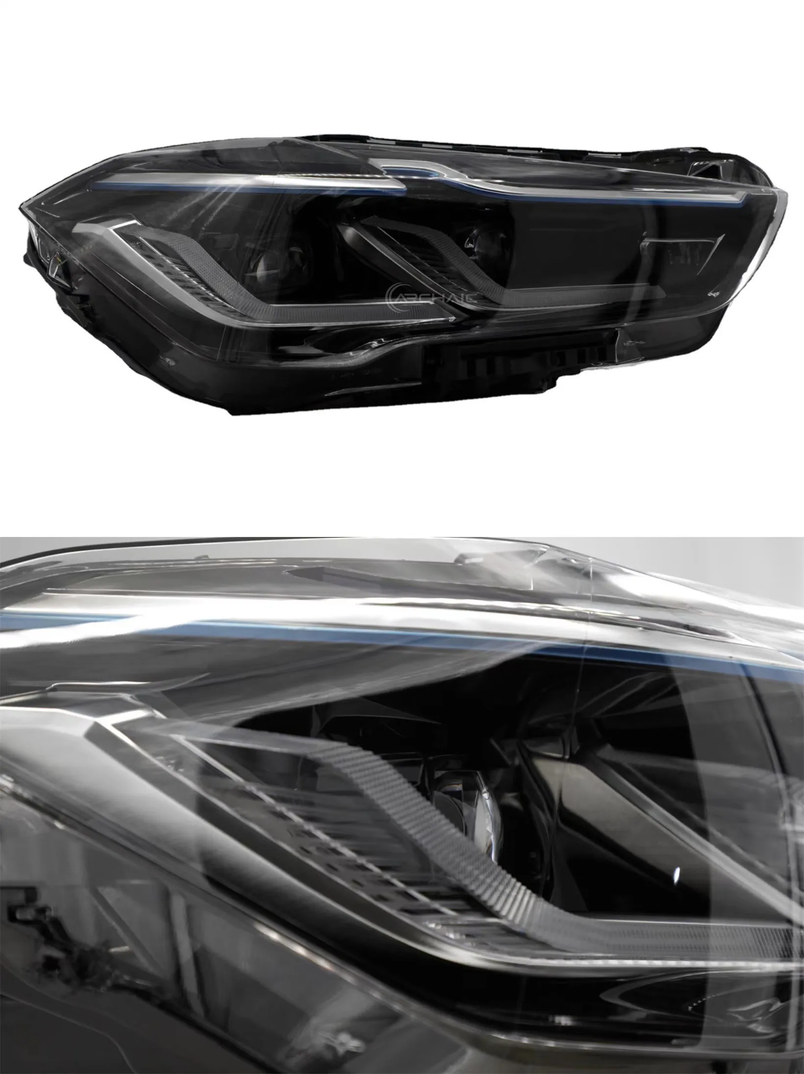 Car Head Lights Assembly for BMW X1 F49 20 16-20 19 Blue Laser Headlights LED Dual L Beam Running Headlights