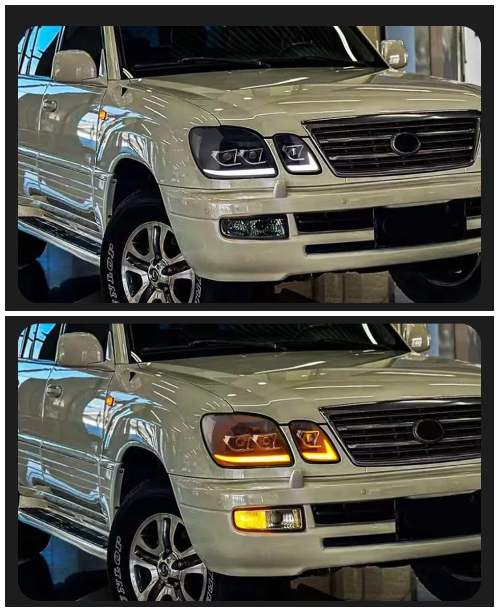 For Lexus LX LX470 Headlights 1997-2007 Front Lights LED DRL Dynamic Turn Signal Headlamps Lens Auto Assembly