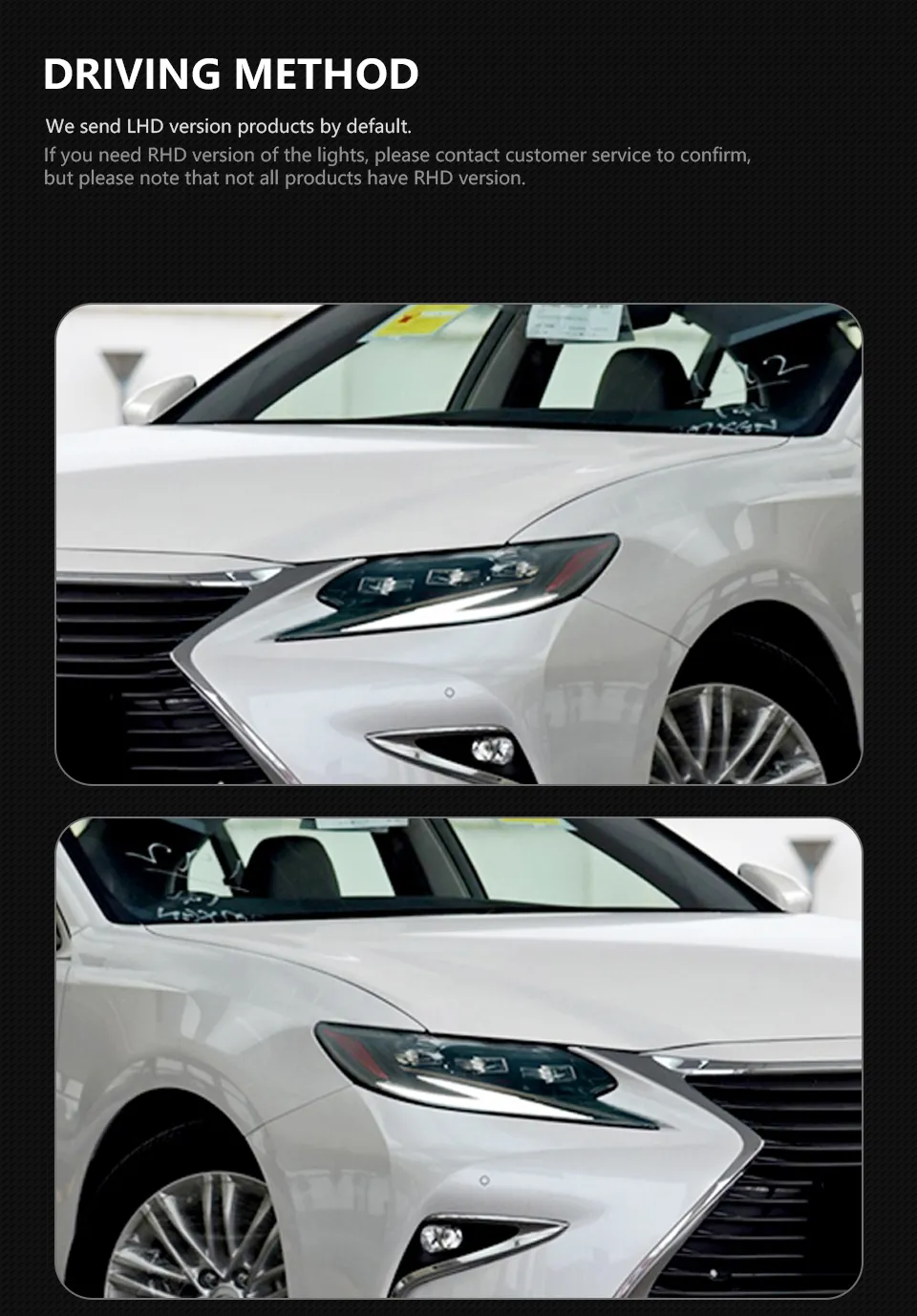 LED Headlights for Lexus ES ES200 Headlights 20 15-20 17 ES300 Modification Upgrade Car Lights DRL Dynamic Turn Signal Lamp