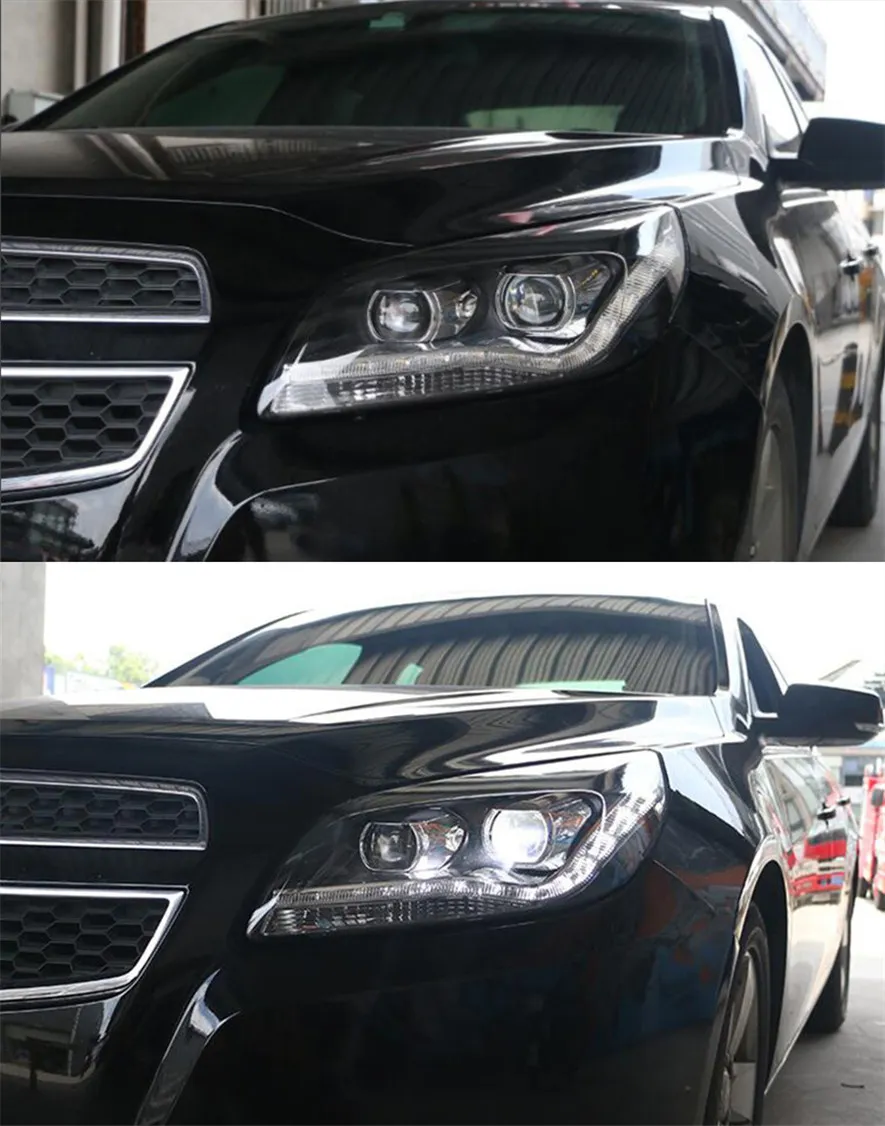 LED Head Light Parts For Malibu 20 12-20 15 Front Headlights Replacement DRL Daytime light Projector Facelift