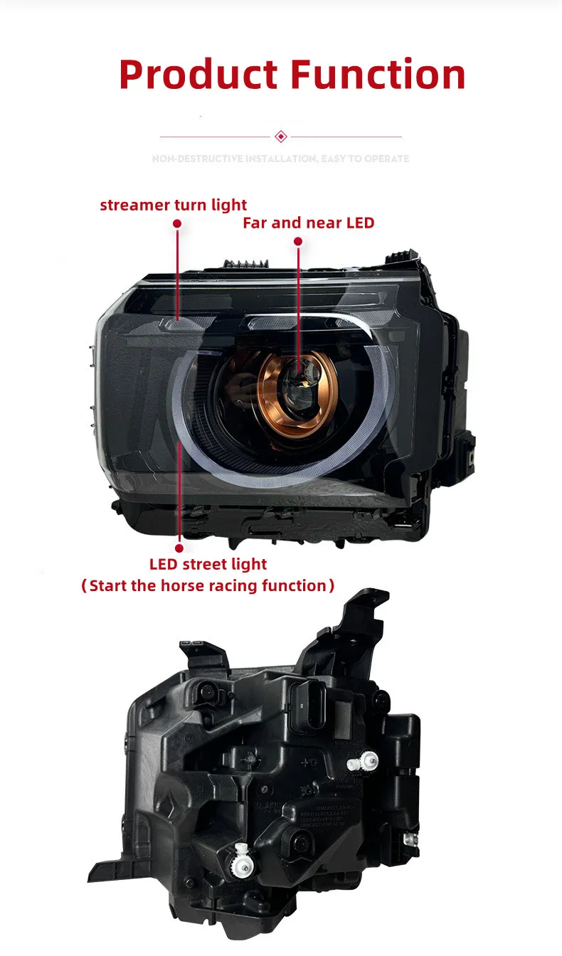 Car Headlights For Jetour Traveler Head Lights Modified Defender Style LED Streamer Signal Laser Headlights
