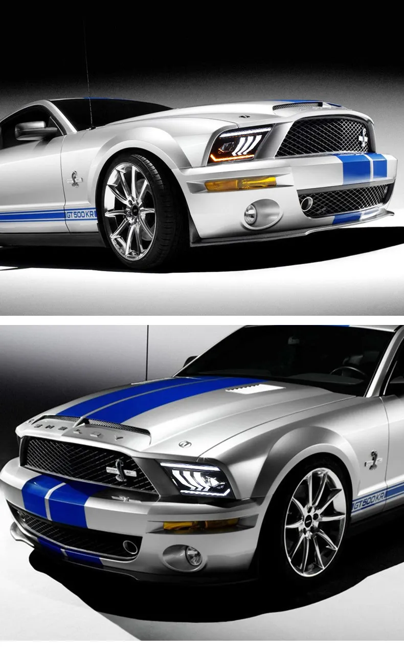 Car LED Headlight Bulbs For Ford Mustang 2005-2009 Head Light DRL High Beam Headlights Turn Signal Lights