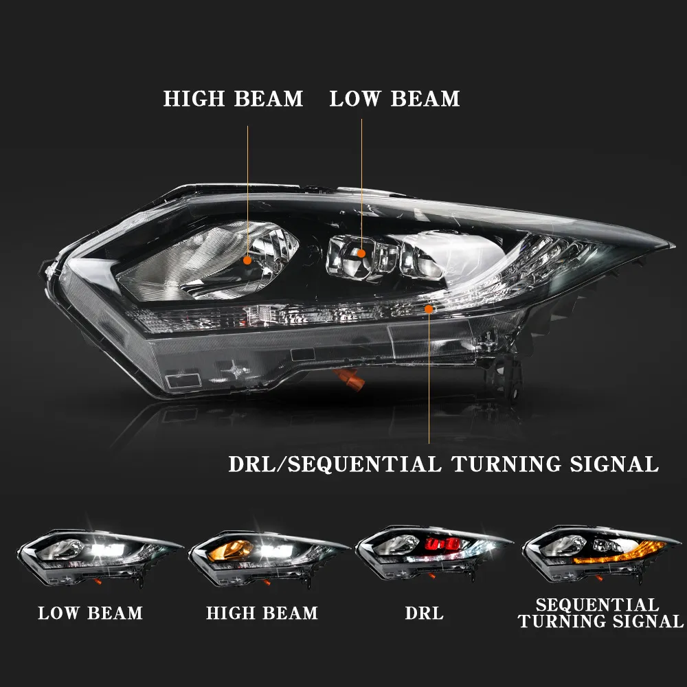 LED Headlights Bulb for Honda VEZEL 20 15-20 18 Highlight Running Lights Upgrade Headlights With Demon Eye