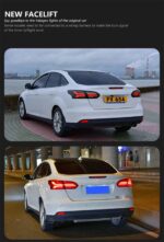 Car Styling Taillights For Ford Focus Sedan 2015-20 18 LED Rear Lights Dynamic Signal Light Reversing Daily Running Fog Taillight - Image 4