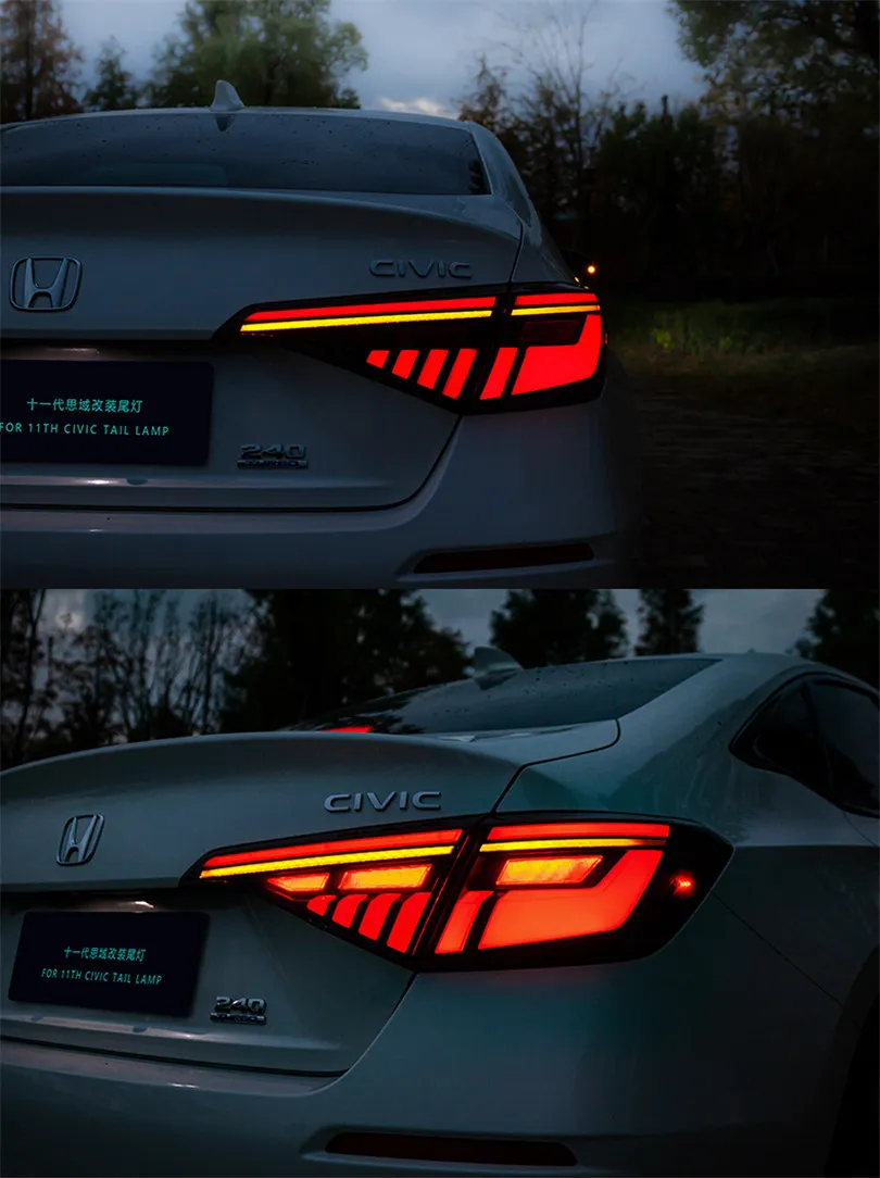 Car Taillights Assembly For Honda Civic X G11 2022-2023 LED Rear Lamp Turn Signal Brake Reversing Lights Stop Lamp