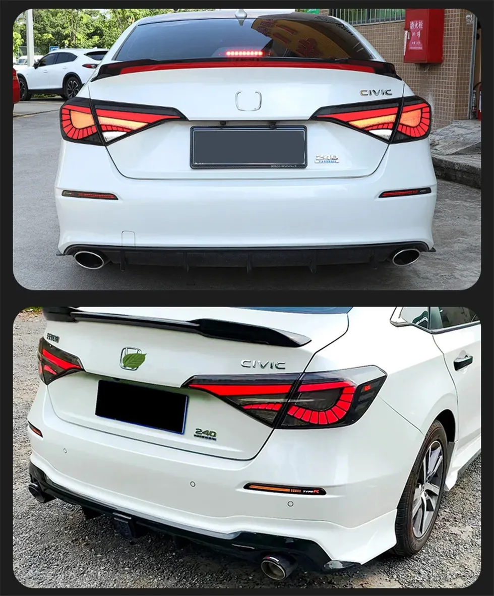 Auto Taillight For Honda CIVIC 11th Tail light 20 22-2024 Eagle Eye Styling LED Taillight Assembly Rear Brake Reverse Lights