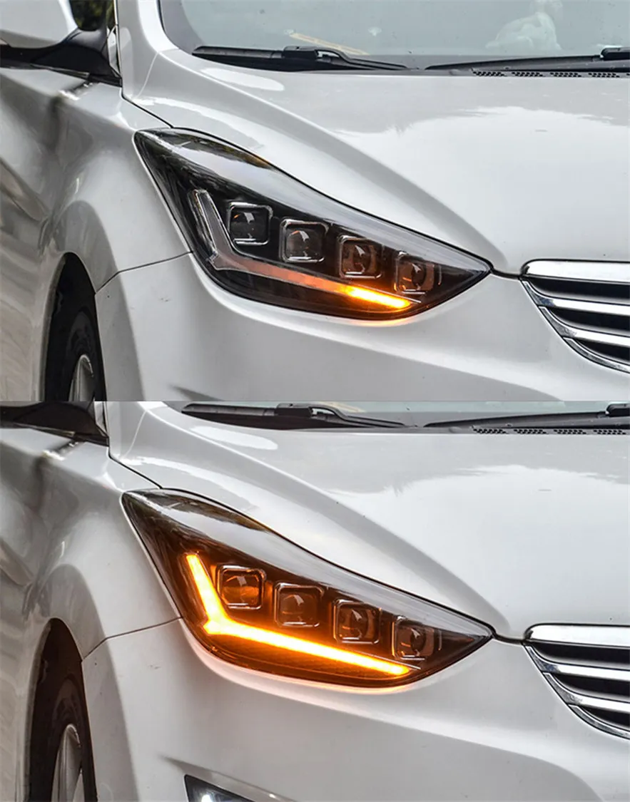 LED Head Light Parts For Hyundai Elantra 20 11-20 16 Front Headlights Replacement DRL Daytime light Accessories