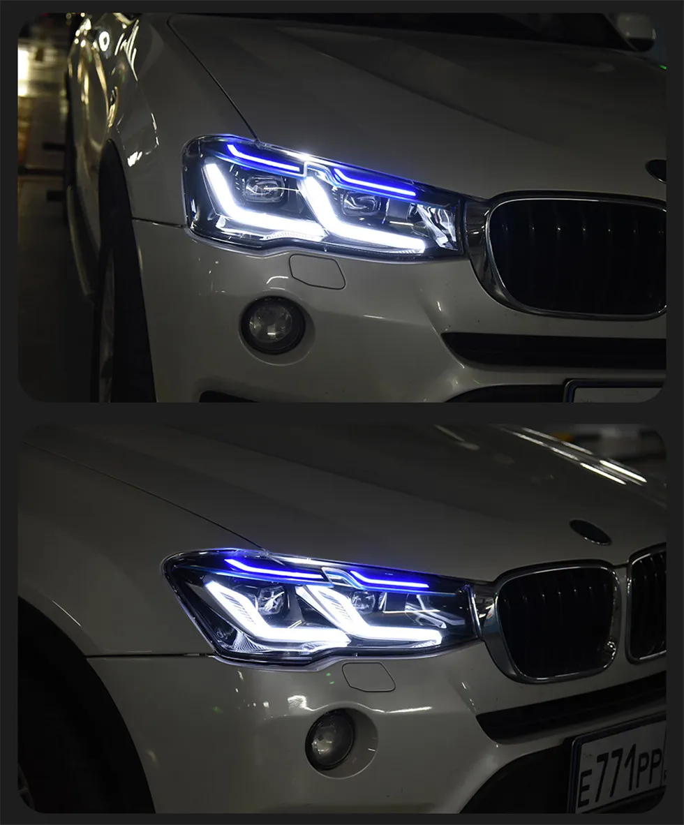 Auto Headlight Assembly for BMW X3 F25 Headlights 20 10-20 17 X4 F26 DRL Daytime Signal Auto Headlights
