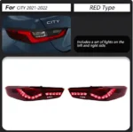 Car LED Tail Lights For Honda CITY 20 21-2023 Taillights With Sequential Dynamic Turn Signal Animation Brake Taillight - Image 6