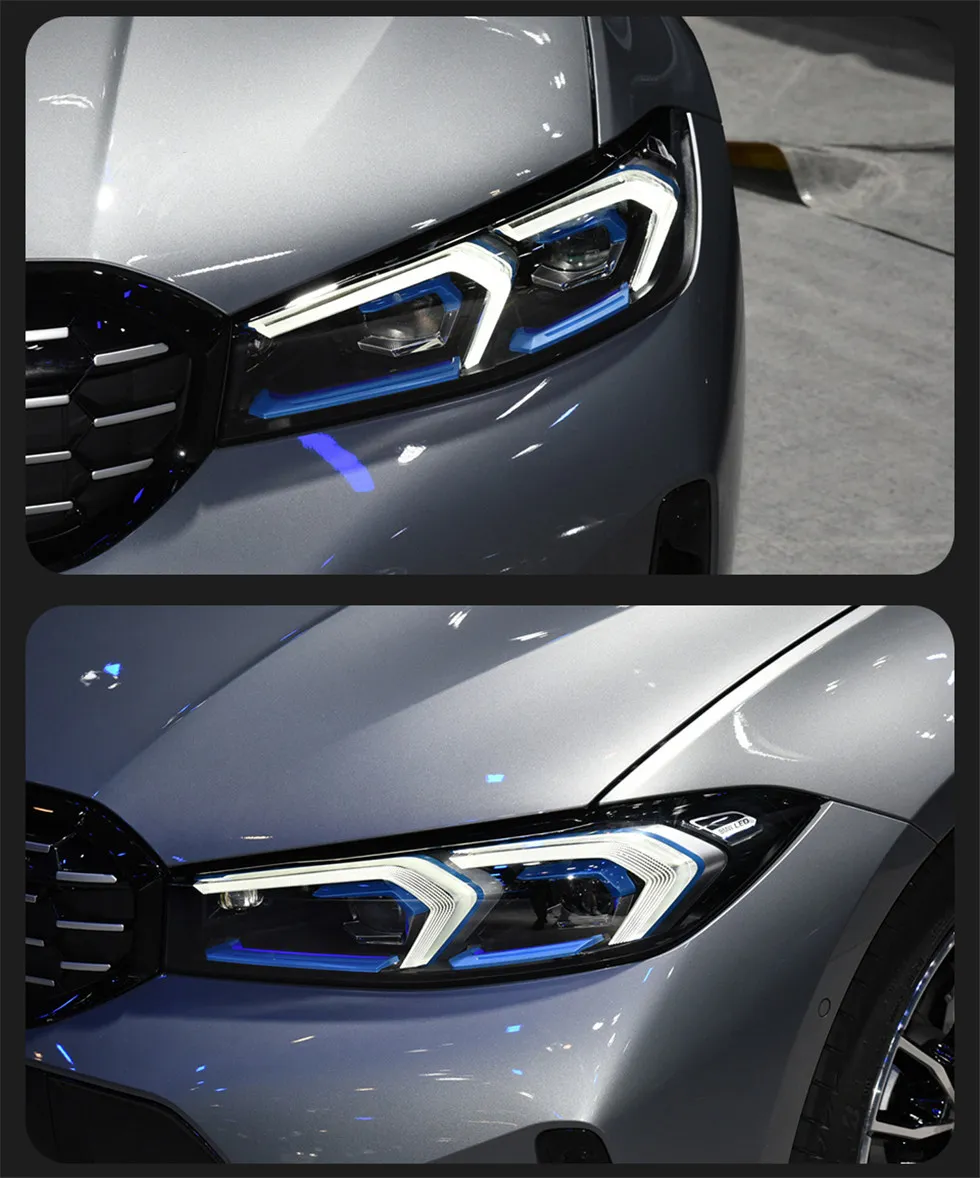 Car Lights For BMW 3 series G20 G28 20 19-2023 320i LED Auto Headlight Assembly Upgrade Blue Eyebrow Matrix Laser Headlights
