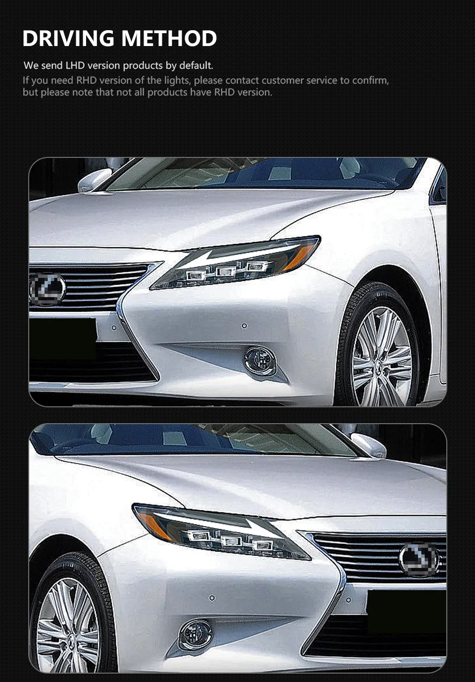 Headlight Assembly for Lexus ES200 2013-2014 ES300 Headlights LED DRL Moving Turn Signal Light Auto Accessories