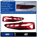 Car Tail Lights for Audi A5 Tail Lamp 20 17-20 20 S5 LED Taillight Animation DRL Dynamic Signal Reverese Light - Image 7