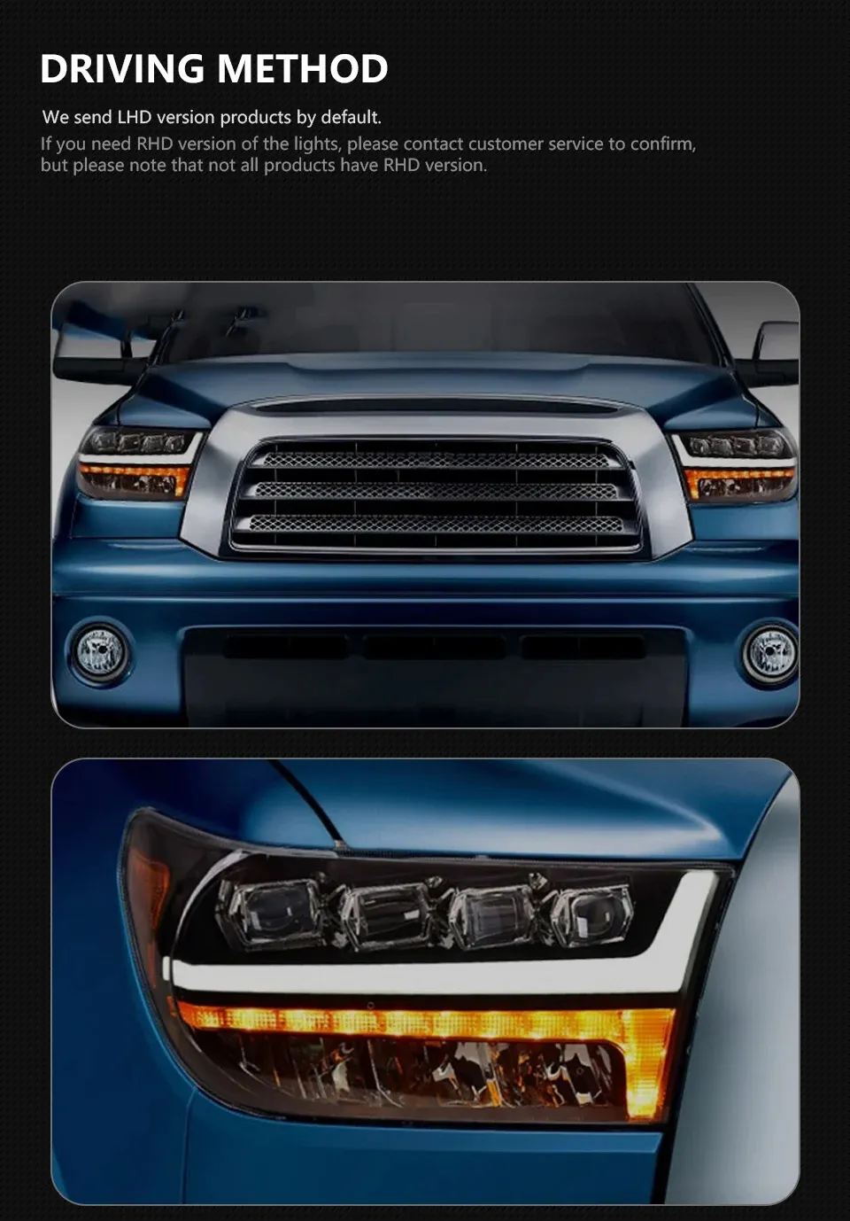 Car Headlight for Toyota Tundra 2007-2013 Front Projector Lens Head Lamp LED DRL Dynamic Light Auto Accessory