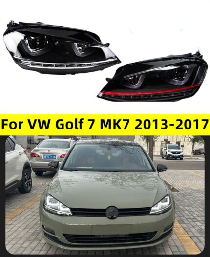 Car Light Assembly for VW Golf 7 MK7 20 13-20 17 Double U LED Upgrade Headlight DRL Dynamic Signal Head Lamps