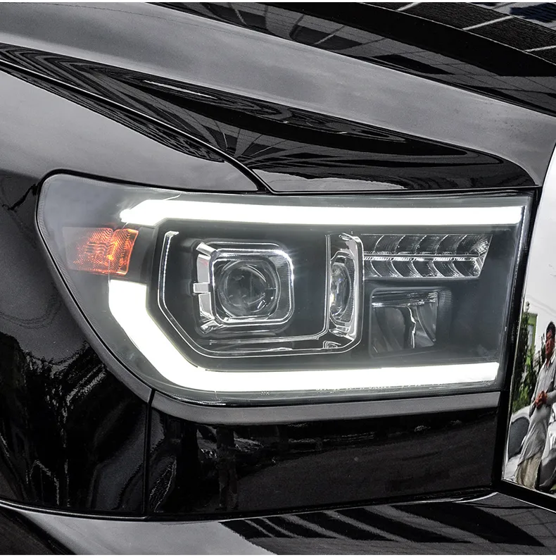 Car Lights Upgrade For Toyota Tundra 2007-2013 All LED Signal Headlights High Beam Parking Lamp Assembly