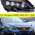 LED Light Bulbs Headlights For Peugeot 4008 5008 20 17-20 21 High Beam Lights Blue DRL Turn Signal Headlight