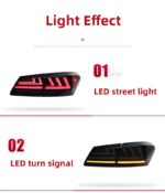 Lexus ES Taillight Assembly 2006-2012 Upgrade LED Taillights Rear Brake Reversing Highlight Turn Signal Light - Image 5