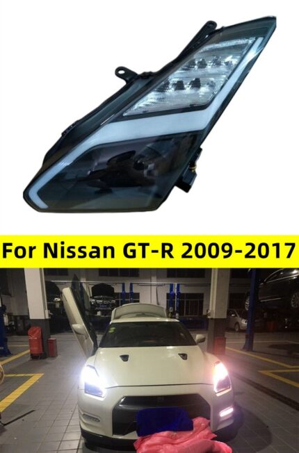 Car Styling Head Lamp for Nissan GT-R Headlights 2009-20 17 GTR LED Headlight DRL Angel Eye Hid Bi Xenon Auto Accessories