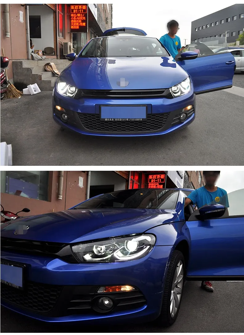 Front Headlight For VW Scirocco 20 08-20 18 Upgrade LED Far and Near Lights LED Running Headlamp Streamer Turn Signal