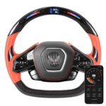 Racing Wheel Carbon Fiber for Chevy C8 LED Custom Steering Wheels Car Driving Wheel