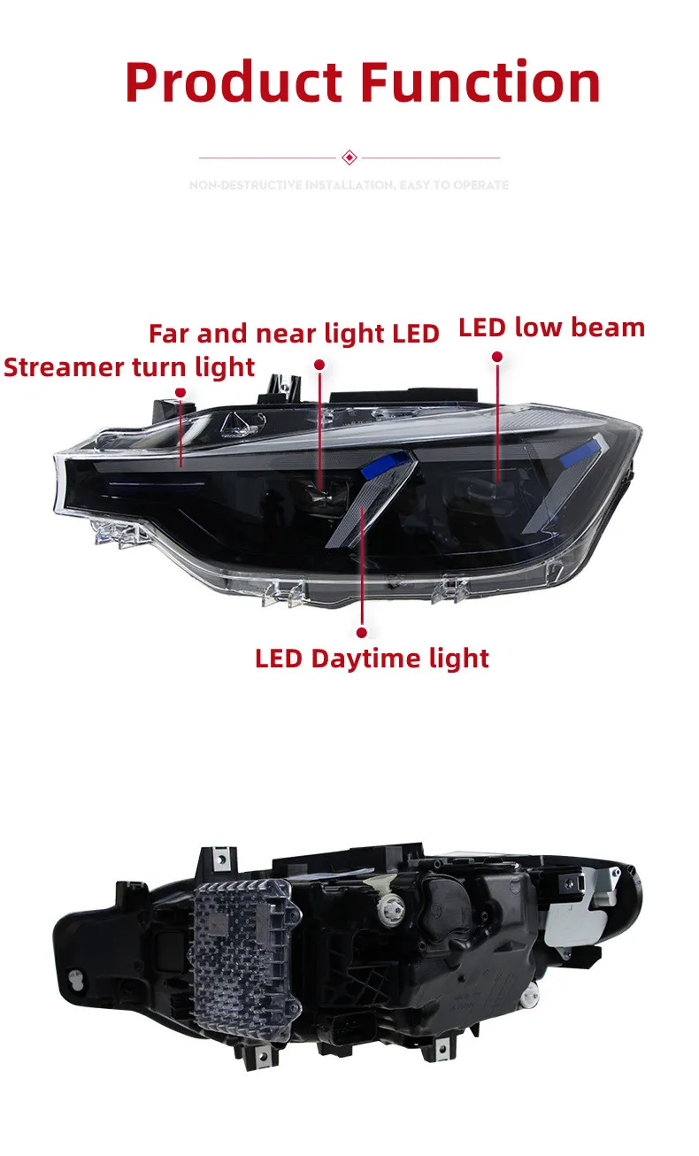 Full LED Headlight for BMW 3series F30/F35 20 13-20 18 320 325 DRL Dynamic Signal Daytime Headlamp Accembly