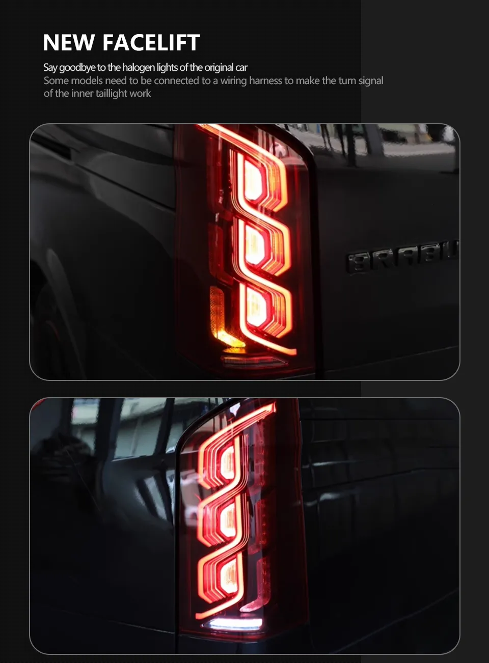 Car Rear Taillight for Benz Vito Tail Lights 2014-20 20 W447 LED Tail Lamp DRL Turn Signal Brake Lamp Accessory