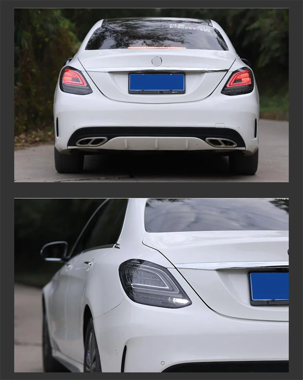 Car Tail Lights For Benz W205 LED Taillihgt 2014-20 19 C180 C200 C260 C300 LED Dynamic Turn Signal Light Tail Lamp Assembly