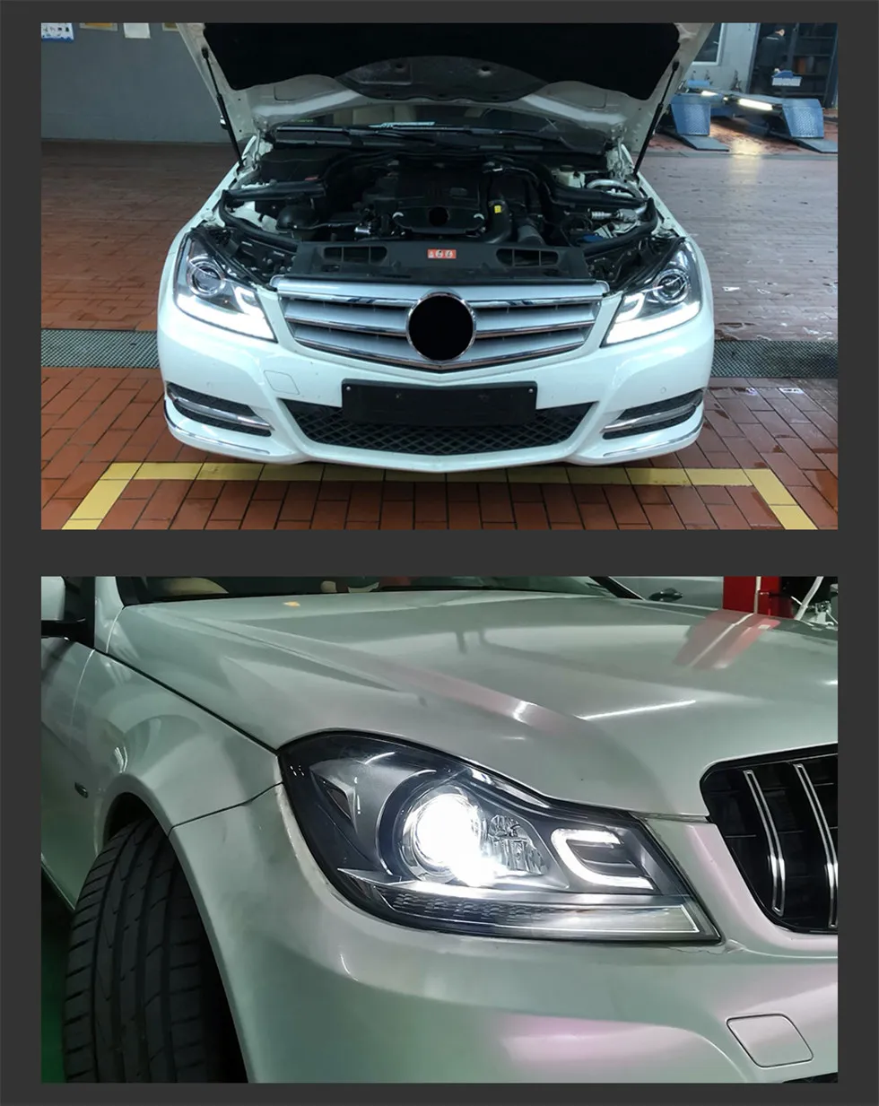 Car Head Light For W204 C200 C300 2011-2013 C Style Headlight Modified LED Xenon Lamps Headlights DRL