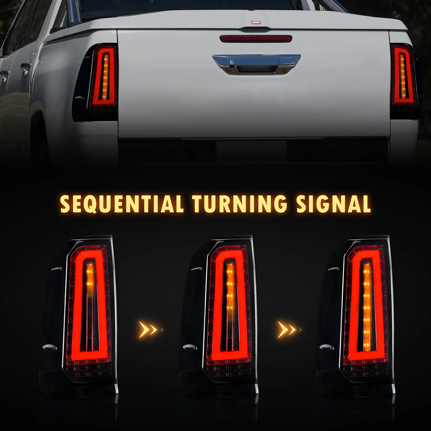 Car Modified Taillight For Toyota Hilux 20 05-20 15 LED Dynamic Turn Signal Parking Lights Brake Reverse Taillights
