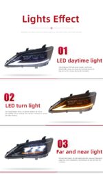 Headlight Assembly for Lexus ES 2006-2012 LED Turn Signal Front Headlight Replacement DRL Daytime Running Light - Image 5