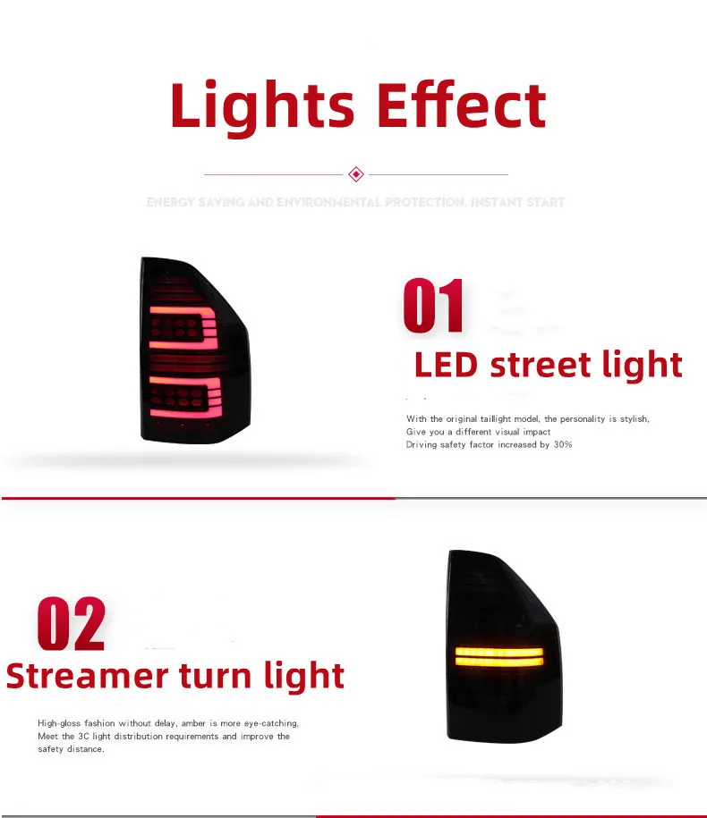 Car Taillight For Mitsubishi Pajero V73 Tail Light Assembly V77 Modified LED Turn Driving Light Rear Brake Reverse Light