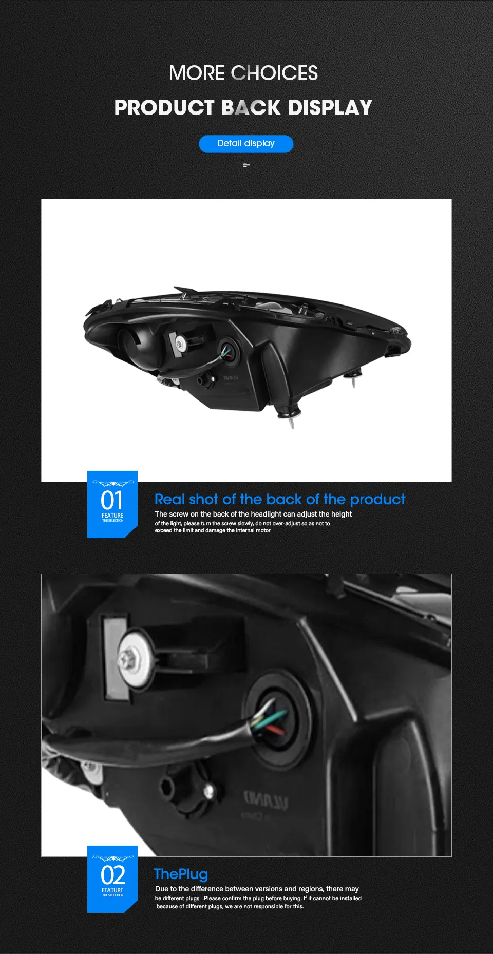 LED Headlight For Chevrolet Corvette ZR1 20 03-20 15 Headlights DRL Turn Signal High Beam Angel Eye Projector Lens