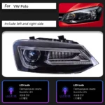 For VW Polo Headlight 2010-20 18 Vento Turn Signals LED Daytime Running Lights New Upgrade Headlamps - Image 6