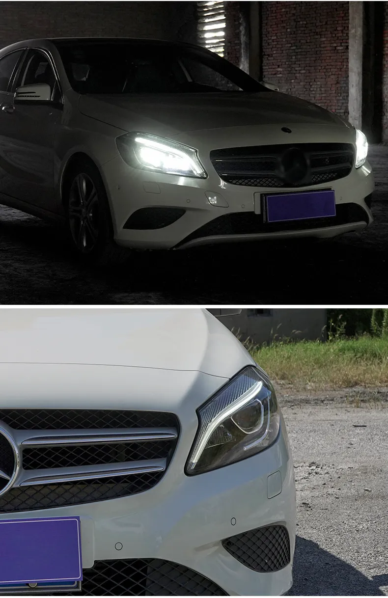 Car Head Lights For Benz W176 Headlamp Replacement 20 13-20 18 A45 A180 A200 LED High Beam Driving Lights DRL Turn Signal Headlights