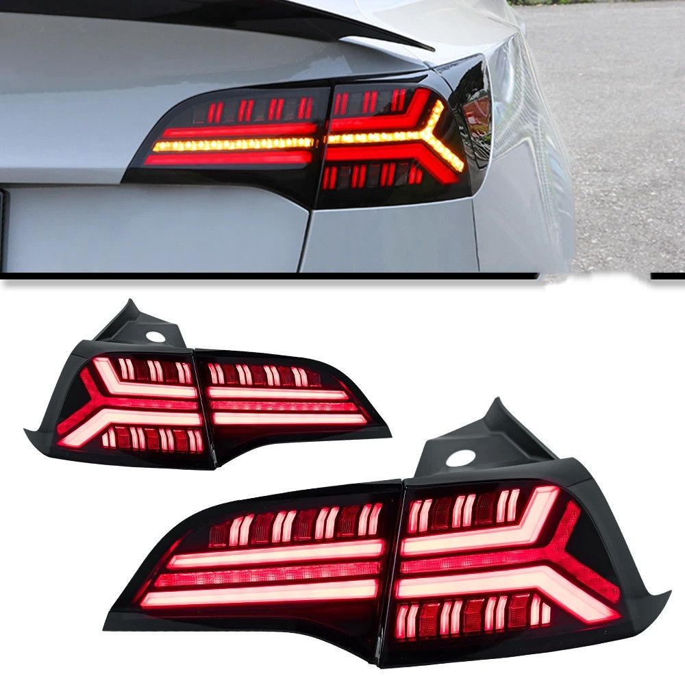 6873bf69-80a1-4e4c-b14a-2e240ce62504 Taillight For Tesla Model Y Model3 Model 3 Tail Lights With Sequential Turn Signal Animation Brake Parking Lights - Image 1