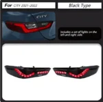 Car LED Tail Lights For Honda CITY 20 21-2023 Taillights With Sequential Dynamic Turn Signal Animation Brake Taillight - Image 7