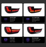 Auto Tail Lamp for BMW X5 F15 LED Tail Light 2014-20 18 F15 Dragon Scale Rear Fog Brake Turn Signal Taillight - Image 5