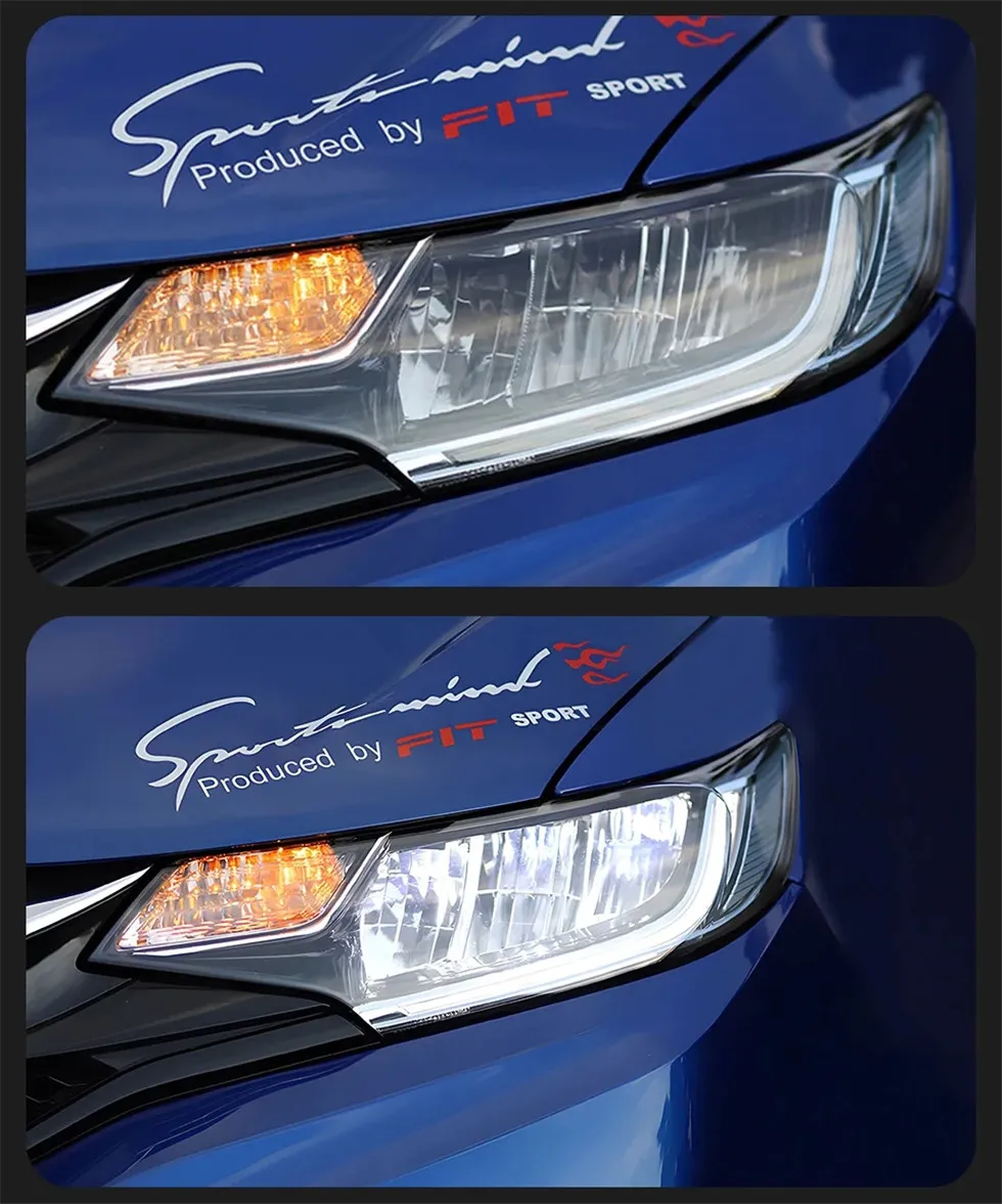 Auto Headlight For Honda Fit Jazz 2014-20 20 Wing Styling LED Headlights Daytime Lights DRL Signal Front Lamp