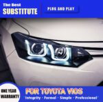 LED Headlight for Toyota Vios 2008-20 16 LED Headlights Signal Lights Day Running Light DRL Angel Eyes - Image 2