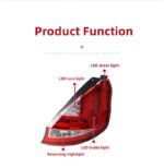 Auto Tail Lights For Ford Fiesta 2009-20 15 LED Street Lights Reversing Highlight Brake Taillight LED Turn Signal Lamp - Image 5